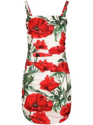 Dolce & Gabbana Poppy Print Mini Dress