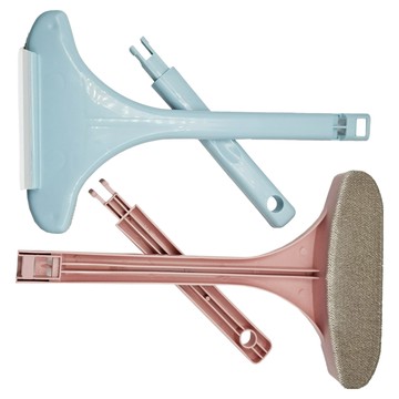 EDISH 帶刮刀長柄紗窗清潔刷  粉色 + 藍色 + 綠色  2支