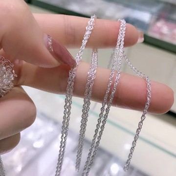 遇見~純銀990 水波鍊 項鍊 純銀項鍊 銀鍊 比925純銀含銀量更高
