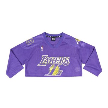NBA 女款 網布 隊伍 短版 冰球衣 五分袖上衣 湖人隊