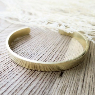 VIIART。簡簡單單-L。素面黃銅手環 | 半開手鐲