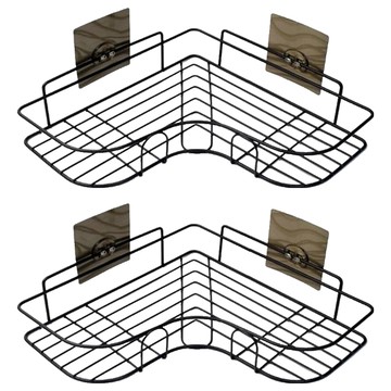 BEAUTY DISPLAY 美得像專櫃 無痕衛浴鐵架  35 x 26.5 x 4.5cm  轉角黑  2個