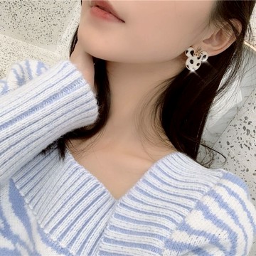 韓國豹紋耳釘2021年新款潮女耳環小巧精致耳飾法式高級感秋冬百搭