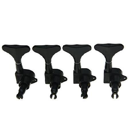 KAISH Black Left Handed Sealed Bass Tuners Tuning Keys Pegs String Bass Guitar Machine Heads