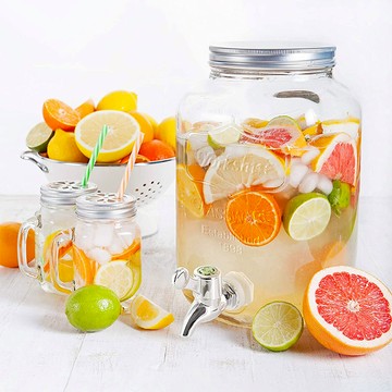 FOREVER 派對必備 玻璃果汁飲料桶 含桶架 4L