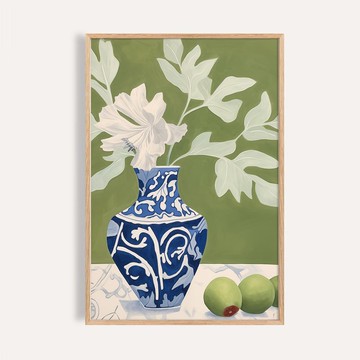 青瓷花語 Bloom in Blue Porcelain / 現代靜物藝術掛畫