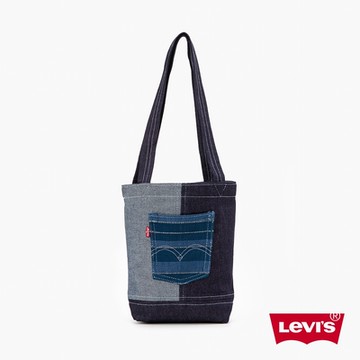 Levis 男女同款 丹寧托特包 / 經典後口袋設計 / 拼接丹寧撞色款