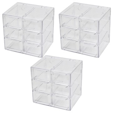 宮格分隔收納盒 6宮格  透明色  3個