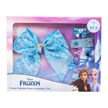 【廠商直送】(童)冰雪奇緣盒裝蝶結髮夾7入組