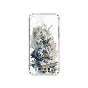 iPhone 15 Plus 殼 TRON IPhone 15 PLUS 十字架水彩  載具 四角防摔殼 手機殼