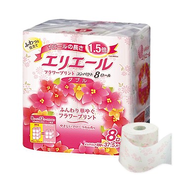 日本大王elleair捲筒衛生紙-優雅花香8捲入