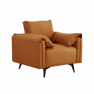 【IDEA】古菲斯加厚飽滿單人座沙發/貓抓皮沙發 布沙發(任選色/雙材質)貓抓皮棕色