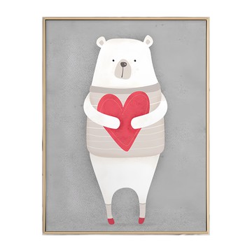 菠蘿選畫所(好日家居選物有限公司) 愛你哦白熊 金色  42 x 59.4cm