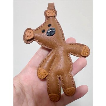 毛毛皮匠真皮憨豆熊泰迪法斗柴犬鑰匙扣掛件包包配飾女包掛飾禮物