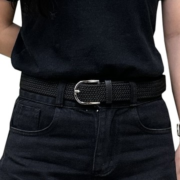 Jack Kevin SP102 彈性佳彈力編織腰帶 N黑色 104~108公分  104-108cm  1條