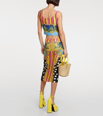 Versace Medusa Palm Springs plissé midi skirt