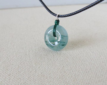 【金剛結】本命年【平安如意】冰飄花翡翠韓國蠟線項鍊*Hev03招財