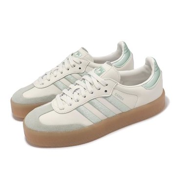 adidas 休閒鞋 Sambae W 女鞋 白 綠 皮革 復古 厚底 德訓鞋 愛迪達 IG1947