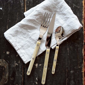 Sabre Paris-Bistrot復古酒館-亮面不鏽鋼主餐刀-隕石白