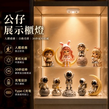【台灣出貨】 公仔展示燈 模型展示燈 模型燈 人體感應櫥櫃燈 櫥櫃燈 磁吸燈 免佈線 感應夜燈 山丘貓眼燈