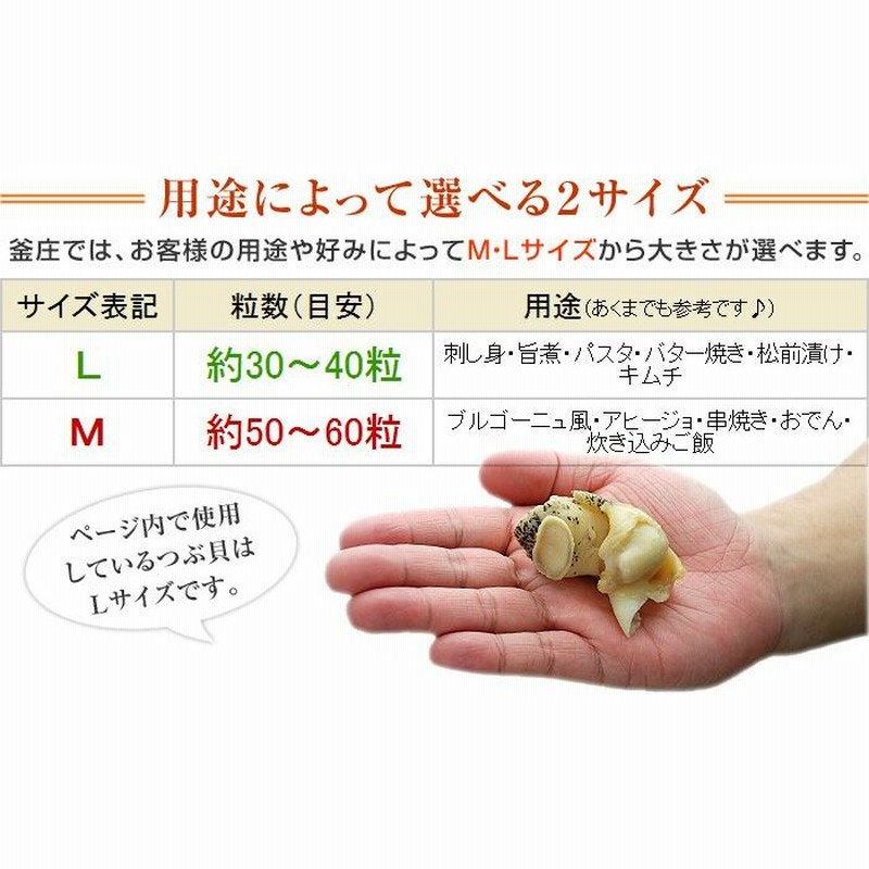 つぶ貝 刺身 つぶ貝ボイル ツブ貝 1kg 銀の滴 または 銀の響