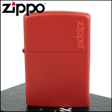 【ZIPPO】美系~LOGO字樣打火機~(寬)Red Matte紅色烤漆