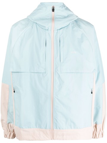 ARTE - colour-block panelled hooded jacket - men - Nylon - M - Blue