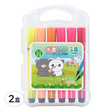LIBERTY 利百代 水漾可水洗彩色筆  12色  2盒
