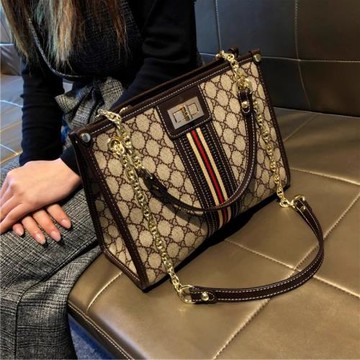 法國MK&ins新款潮流真皮簡約洋氣單肩包托特包女士鏈條手提斜挎包