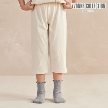 YVONNE 以旺傢飾 童裝 | 素面七分褲-沙丘白