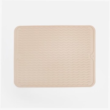 水波紋TPR瀝水墊40x30cm 卡其