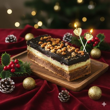 3日內出貨【拿破崙先生】LINE禮物獨家-濃。黑巧克千層蛋糕單1盒+愛心蠟燭x1