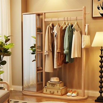 Happylife 實木旋轉鏡衣帽架 C款 100公分 Y12133