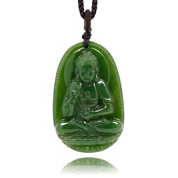 【正佳珠寶】和田碧玉 八大守護神 阿彌陀佛 狗豬年 吊墜
