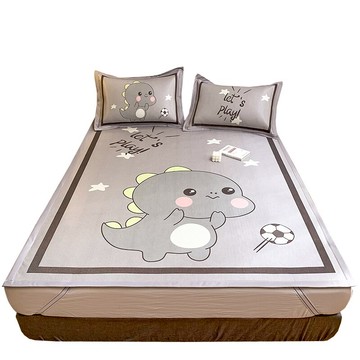 冰絲涼席三件套1.8m床夏季家用席子1.5米可水洗折疊宿舍空調軟席2