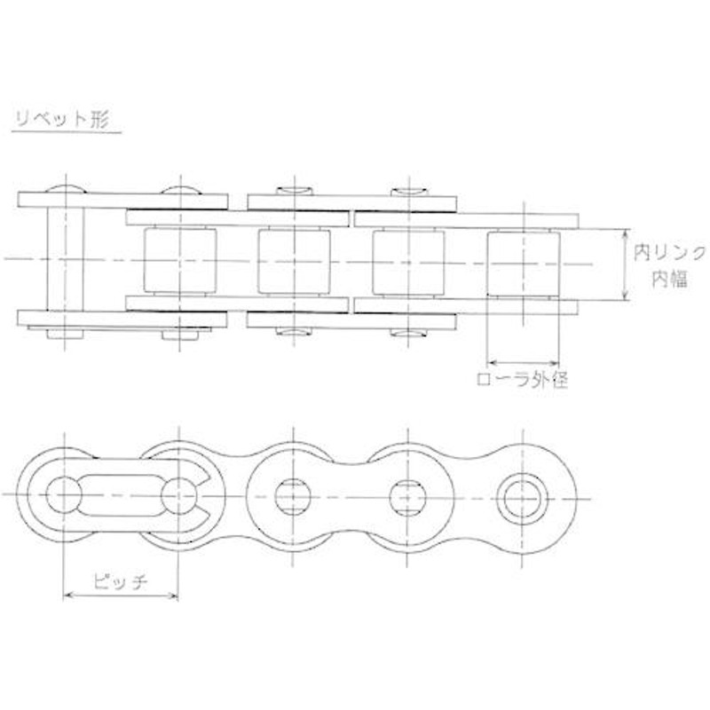 ENUMA EK40 SUS ステンレスローラーチェーン EK40 SS300 240L SPJ (株)江沼チヱン製作所 通販  LINEポイント最大0.5%GET LINEショッピング