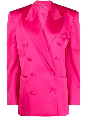 Magda Butrym - double-breasted blazer - women - Polyester/Polyamide/Spandex/Elastane/Silk - 34 - Pink