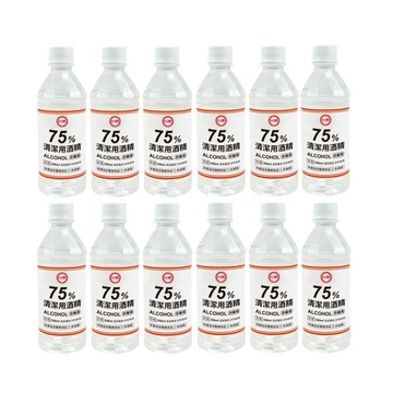 台糖 75%清潔用酒精 350ml x12瓶/箱