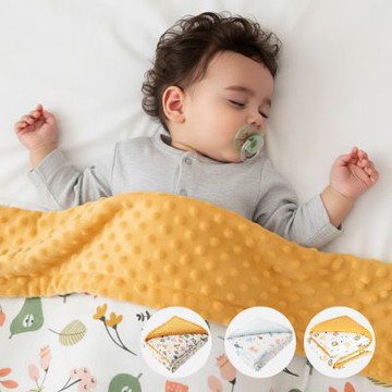 Mibobebe【加大加厚】精梳棉荳荳毯 安撫毯 寶寶夾棉蓋被 荳荳蓋被