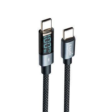 E-books XA49 鋁製 Type C to C 100W 數顯智能穩壓充電傳輸線 PD快充  200cm  1條