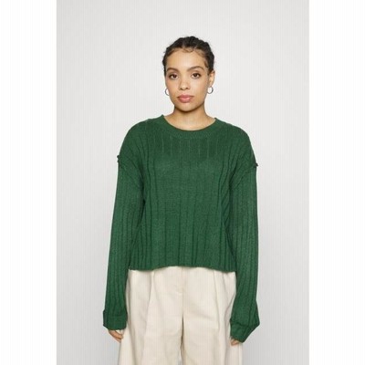 レディース コート VIPASSIE O NECK WIDE RIB KNIT - Jumper - pineneedle