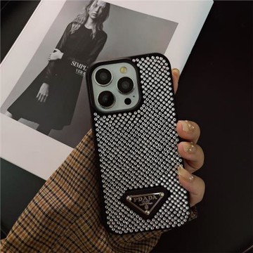 新款16pro潮牌三角標P家17air滿鉆15適用蘋果14promax手機殼iPhone13女12pro軟11全包14防摔奢華保護套高級感