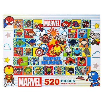 漫威 卡哇伊拼圖 520片拼圖 MR015C /一盒入(促380) 53cm x 38cm MARVEL 復仇者聯盟 漫威英雄 鋼鐵人 雷神索爾 美國隊長 正版授權 MIT製【APP滿額下單4%點數(單一帳號最高1000點)】7/31止