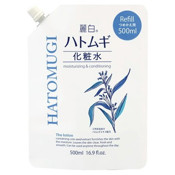 KUMANO 熊野油脂 麗白 薏仁化妝水 補充包  500ml  1瓶