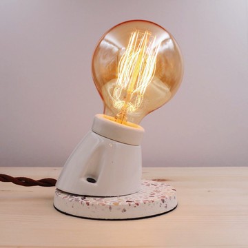 復古‧磨石子‧磨石計畫‧傾斜磨石檯燈(牛軋糖)│Good Form