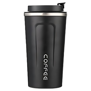 304不鏽鋼翻蓋直飲咖啡保溫杯 顏色隨機 500ml 隨行保溫瓶  1個