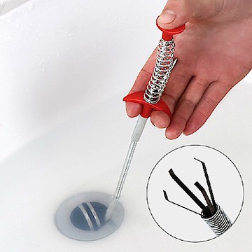 iSFun 水管疏通 不鏽鋼爪型彈性清潔棒60cm