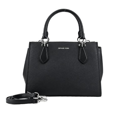 [平輸版] Michael Kors MARILYN 素面防刮皮革手提/斜背兩用包-中/黑