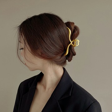 銀奧狐貍金屬抓夾女2022年新款潮大號夾子優雅發抓盤發頭飾發夾子