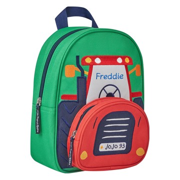 JoJo maman bebe 幼稚園/大童防潑水後背包/學生包/旅行包 JJH4286  車車 紅色 + 綠色 + 藍色  26 x 21 x 9cm